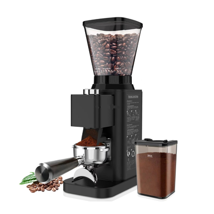 Stainless Steel Coffee Grinder with Adjustable Grinding and Precise Control