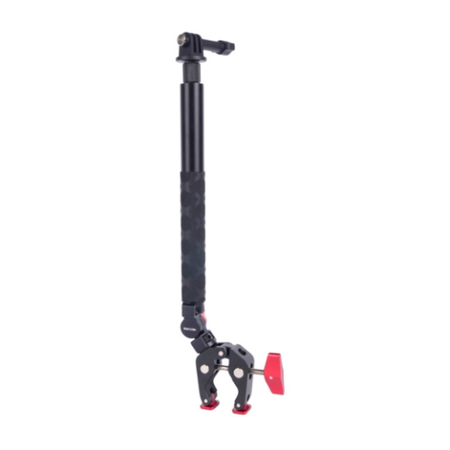 Universal Aluminum Camera Grip Clamp with Telescopic Pole for Smartphones & Sport Cameras