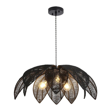 Nordic Style Rattan Pendant Ceiling Light 510mm – Vintage Hanging Lamp for Home, Café & Restaurant