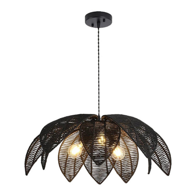 Nordic Style Rattan Pendant Ceiling Light 510mm – Vintage Hanging Lamp for Home, Café & Restaurant