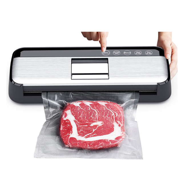 High Power Automatic Food Vacuum Sealer with Metal Cover, 5mm Seal, Overheat Protection & External Suction