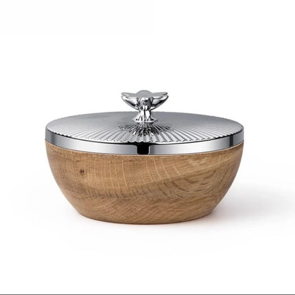 Decorative Storage Jar with Flower Handle and Airtight Beech Wood Base – Kitchen & Home Storage