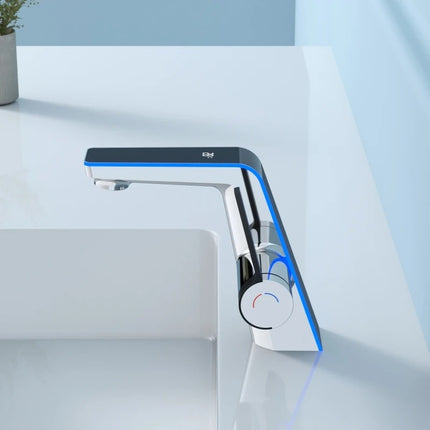 Smart LED Bathroom Basin Mixer Tap with Digital Temperature Display Dual Water Flow