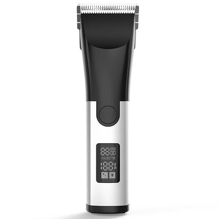 Rechargeable Cordless Pet Hair Clipper Grooming Kit with LCD Display and Replaceable Titanium Blades