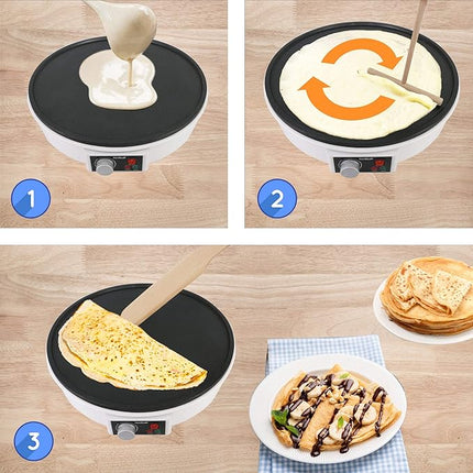 Stainless Steel Commercial Crepe Maker with 400mm Cast Iron Plate