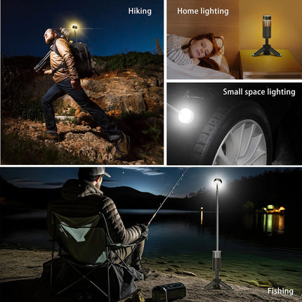 Rechargeable Telescopic Camping Lantern with Flashlight 12000mAh Battery IP65 Waterproof LED Light