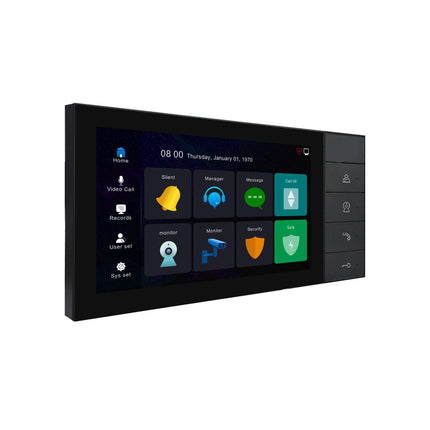 Wall-Mounted Smart Home Intercom System with Security Alarm & Visitor Messaging