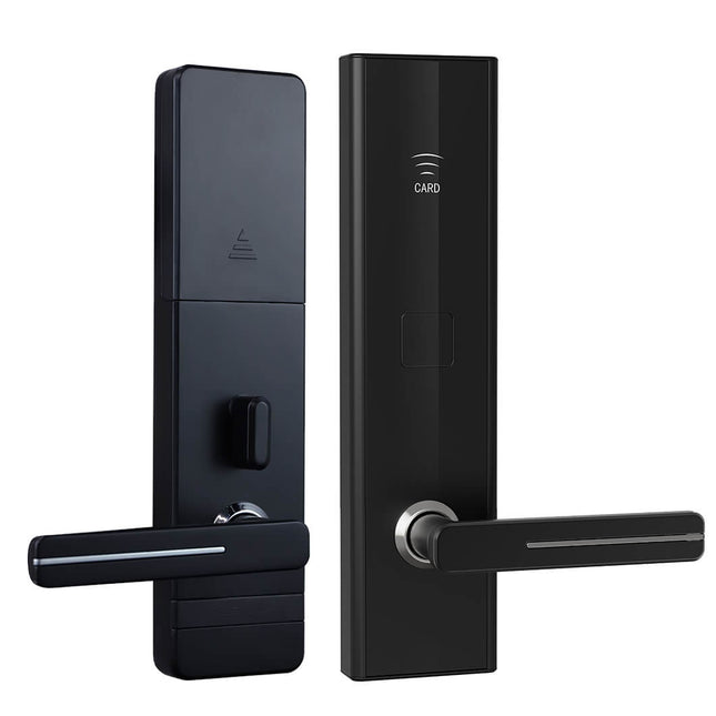 Electronic Hotel Door Lock with Card Access, Backup Key, Aluminium Alloy for 34-100mm Doors