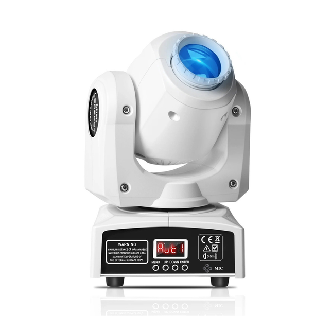 Compact 10W RGBW Moving Head Spot Light with 9/11 Channel DMX for DJ Booths, Stage, and Party Lighting