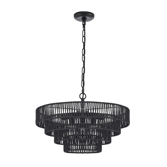 Modern Multi-Layer Rattan Pendant Light with Warm LED Illumination for Dining or Bedroom