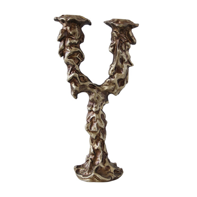 Contemporary Resin Candle Holder Ornament – Elegant Table & Shelf Décor Accent