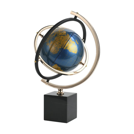 Elegant Blue Globe for Home Office Desk Decoration Modern Stylish Accent
