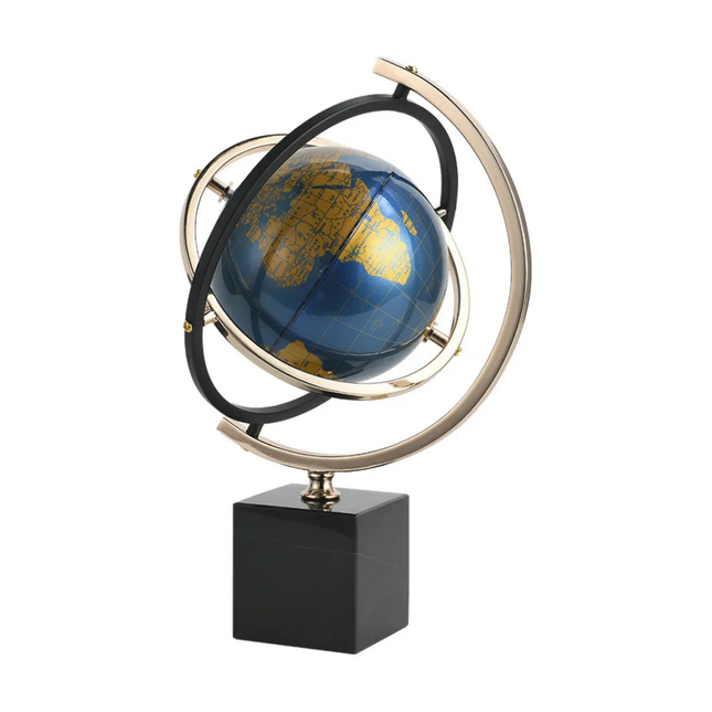 Elegant Blue Globe for Home Office Desk Decoration Modern Stylish Accent
