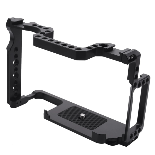 Portable Aluminum Camera Cage for DSLR & Mirrorless Cameras with Assembly Wrench