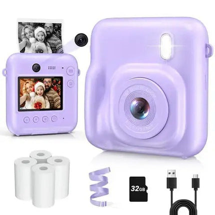 Portable Mini Digital Camera with Instant Thermal Printing and 1080P Video