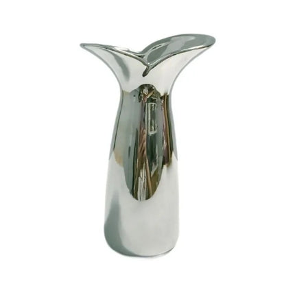 Stainless Steel Decorative Vase with Mirror Finish and Petal-Shaped Opening for Modern Home Décor