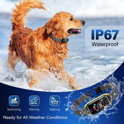 Waterproof Rechargeable Bark Control Collar for Dogs 6–150lbs with Adjustable Nylon Strap IP67 Rated