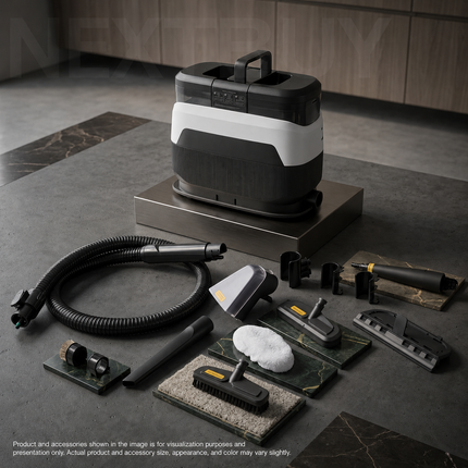 Portable High-Pressure Steam Cleaner for Carpets, Upholstery, Glass and Vehicle Interiors