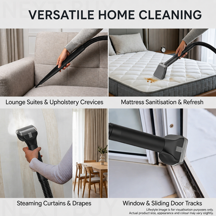 Portable High-Pressure Steam Cleaner for Carpets, Upholstery, Glass and Vehicle Interiors
