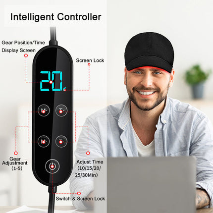 Portable LED Hair Growth Cap with 660nm & 850nm Red Light Relaxation for Hair Regrowth