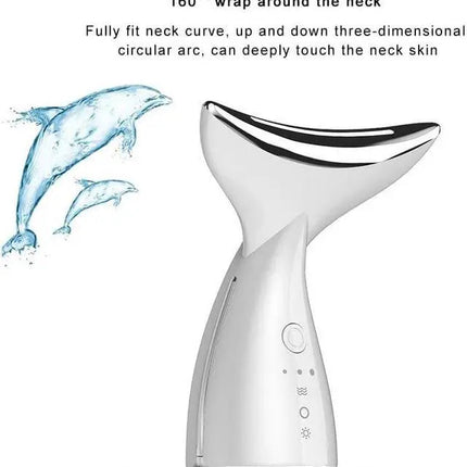 Portable Hot & Cold Facial Massager with Vibration and LED Light Therapy – White