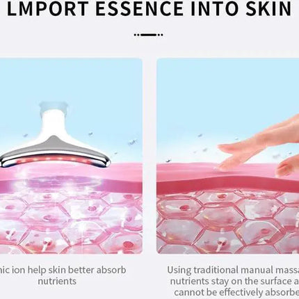 Portable Hot & Cold Facial Massager with Vibration and LED Light Therapy – White