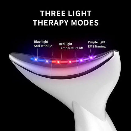 Portable Hot & Cold Facial Massager with Vibration and LED Light Therapy – White