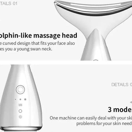 Portable Hot & Cold Facial Massager with Vibration and LED Light Therapy – White