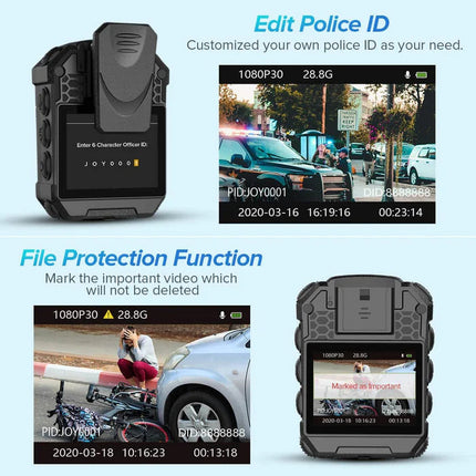 HD Wearable Body Camera 12 Hour Battery Night Vision Loop Recording for Security Use