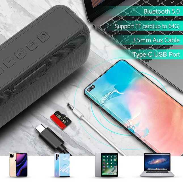 60W Wireless Bluetooth Speaker with Powerful Bass, IPX5 Waterproof, and Long Playtime