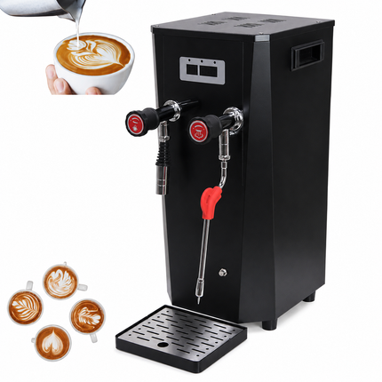 2-in-1 8L Hot Water Boiler with Milk Steamer 2500W High Capacity Beverage Station