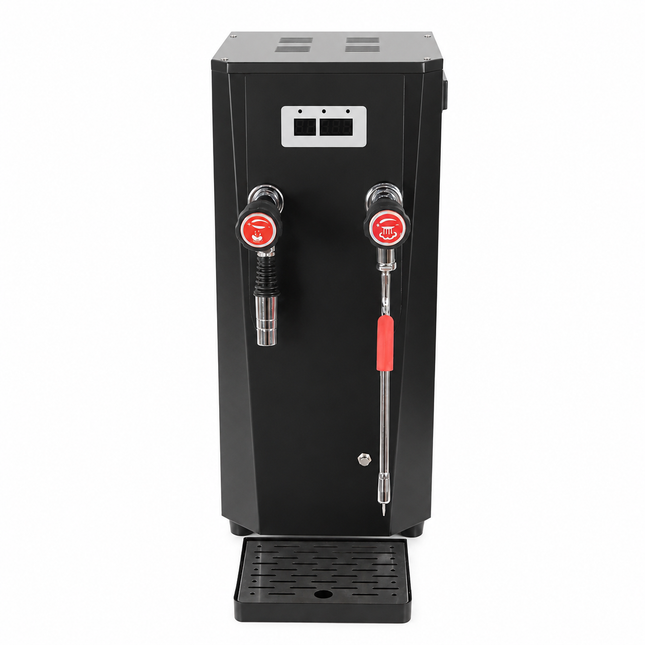 2-in-1 8L Hot Water Boiler with Milk Steamer 2500W High Capacity Beverage Station