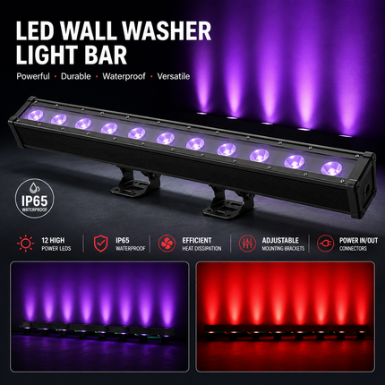 Professional RGBW LED Stage Wash Light 12x20W DMX512 Auto Run Sound Activated Lighting