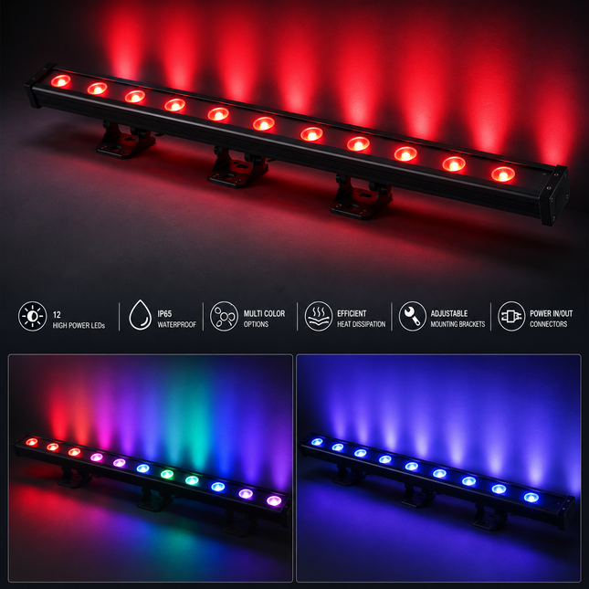 Professional RGBW LED Stage Wash Light 12x20W DMX512 Auto Run Sound Activated Lighting