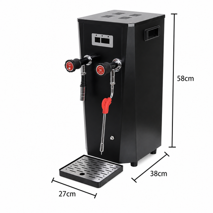 2-in-1 8L Hot Water Boiler with Milk Steamer 2500W High Capacity Beverage Station