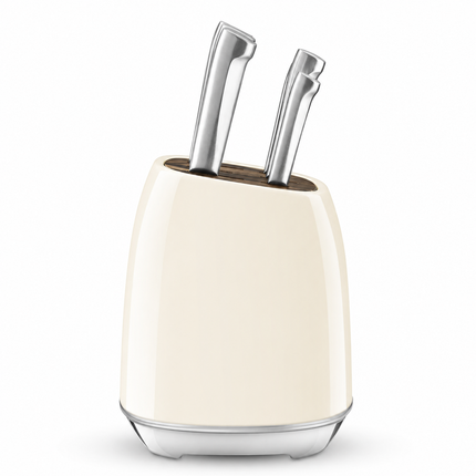 6-Piece Stainless Steel Kitchen Knife Set with Retro-Style Metal Knife Holder - 5 Colours