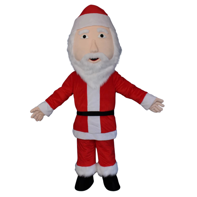 Cartoon Santa Mascot Outfit for Adults Soft EVA Plush Holiday Character Suit