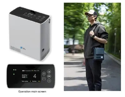 Lightweight Portable Oxygen Concentrator 93% Purity, Pulse Flow Travel-Friendly Unit