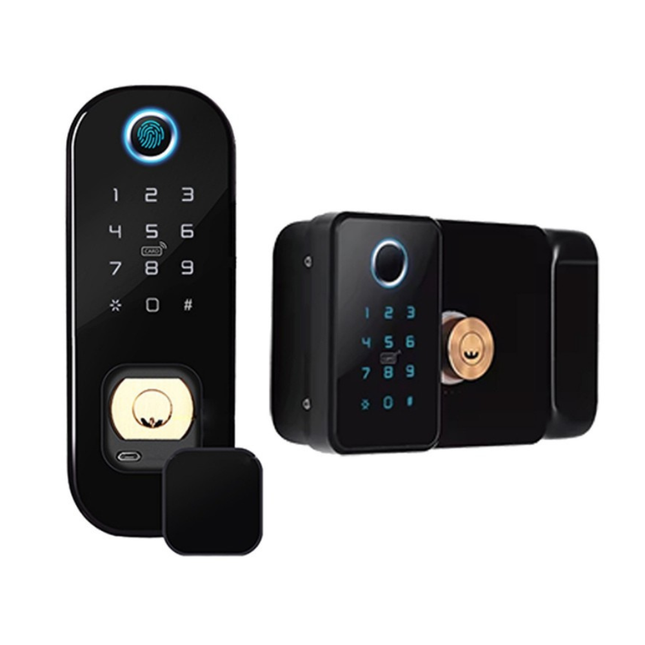 Waterproof Fingerprint Smart Door Lock with WiFi APP Control for 35-70mm Thick Steel Doors