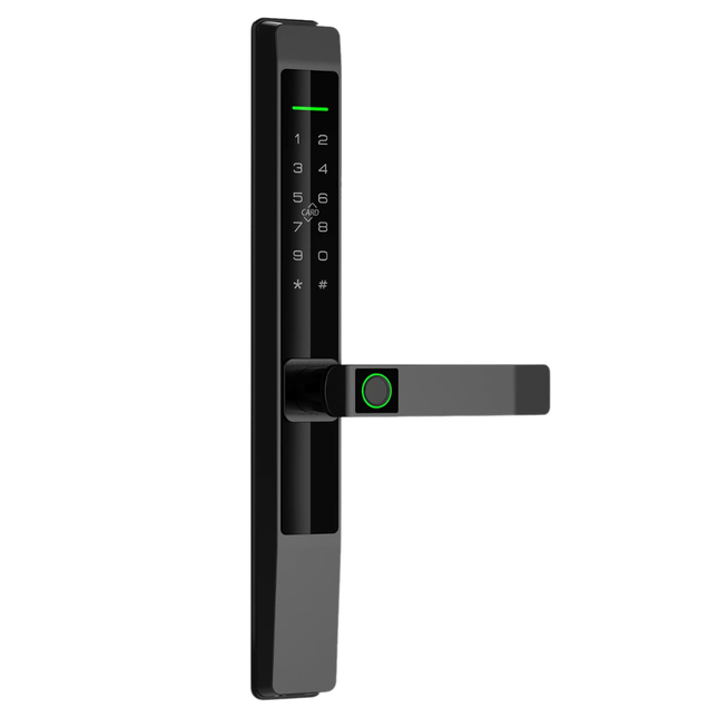 Digital Glass Sliding Door Lock with Fingerprint, Password and Remote App Unlock