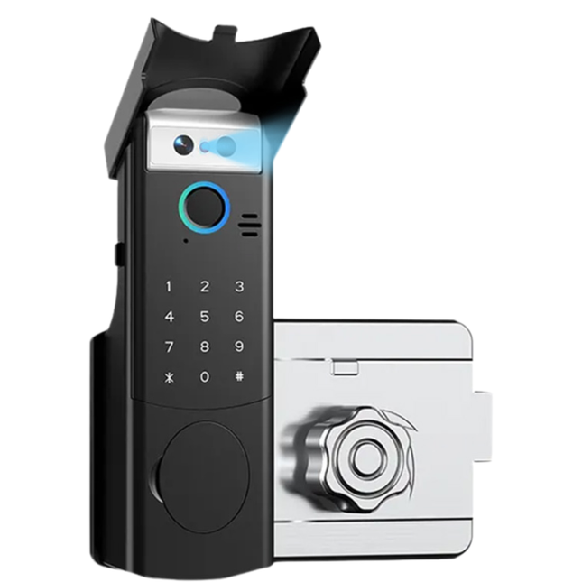 Smart Waterproof Biometric Door Lock with Fingerprint, Keypad, Wi-Fi App and Key Access