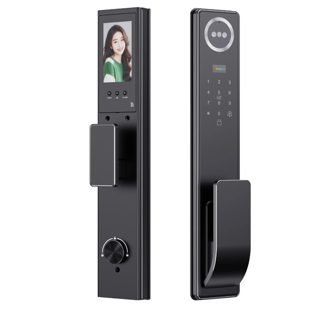 Home Smart Door Lock with 3D Face Recognition, Fingerprint, RFID and App Access for Wooden Doors