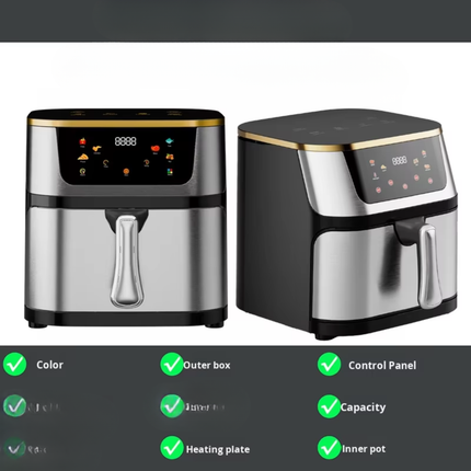 12L Stainless Steel Electric Air Fryer Oven with Digital Touch Control and Multi-Function Cooking