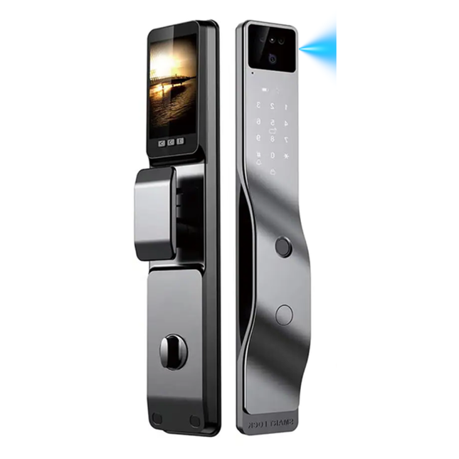 Smart Digital Door Lock with 3D Face Recognition, Fingerprint and Keyless Entry for Wood Doors