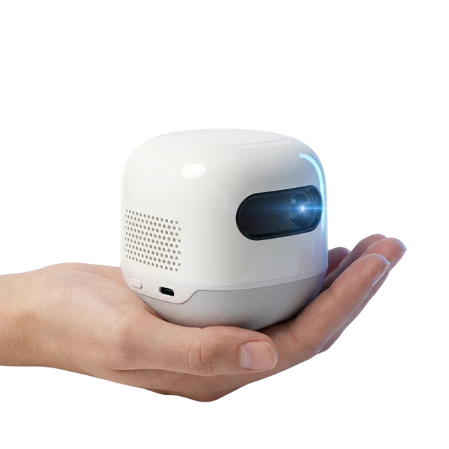 Compact Smart Projector with Android 13, WiFi Connectivity, DLP Technology and 200 Inch Projection