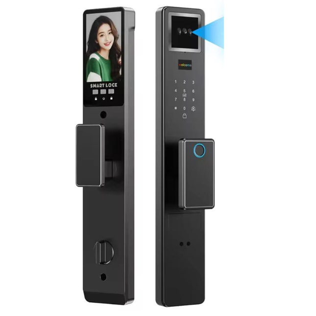 Smart Home Door Lock with 3D Face Recognition, Video Intercom, Fingerprint and Card Unlock