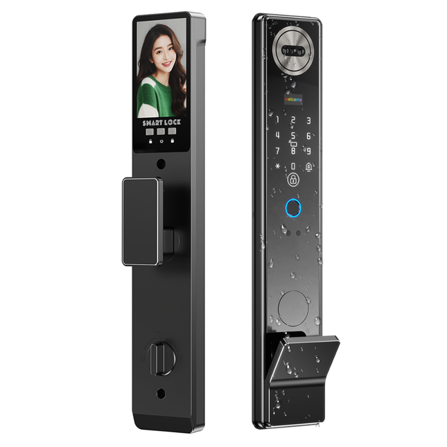 Waterproof Biometric Smart Door Lock with Face Recognition, Fingerprint and Intercom Function