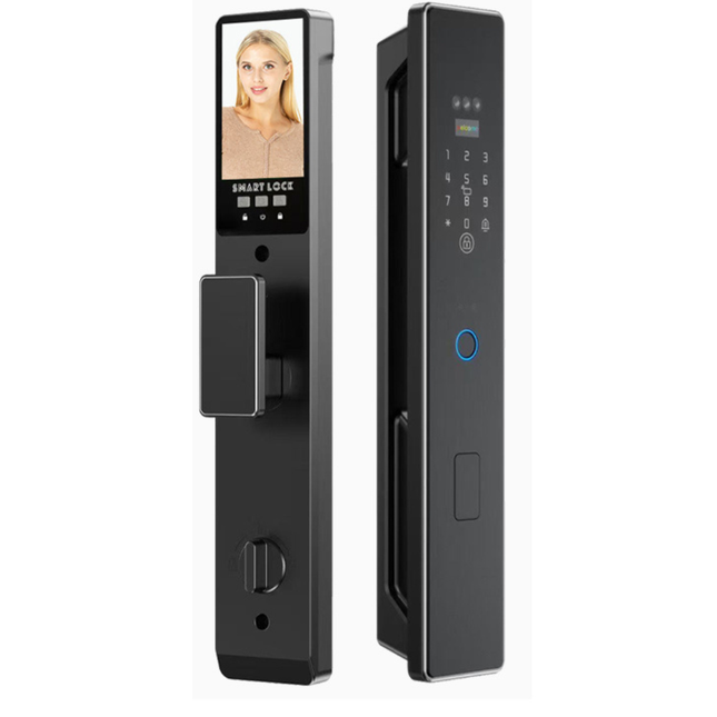 Smart Door Lock with Fingerprint Access, Keypad, Video Intercom and Grade C Lock Cylinder