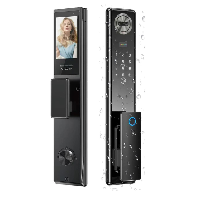 Biometric Smart Door Lock with Face Recognition, Camera, Fingerprint Unlock and Tuya App Support