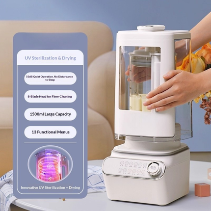 800W Quiet Blender and Soy Milk Maker with Touch Control UV Sterilization and Timer Function
